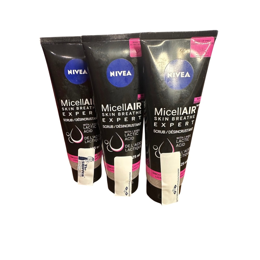 NIVEA x3 MicellAIR Skin Breathe Expert Smoothing Exfoliating Scrub 125ml New‎